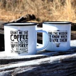 Ohio Coffee Whiskey Prayer Tin Mug Drinkware