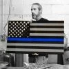 AMD American Liquid Metal - Thin Blue Line Flag Sign, Large Leo