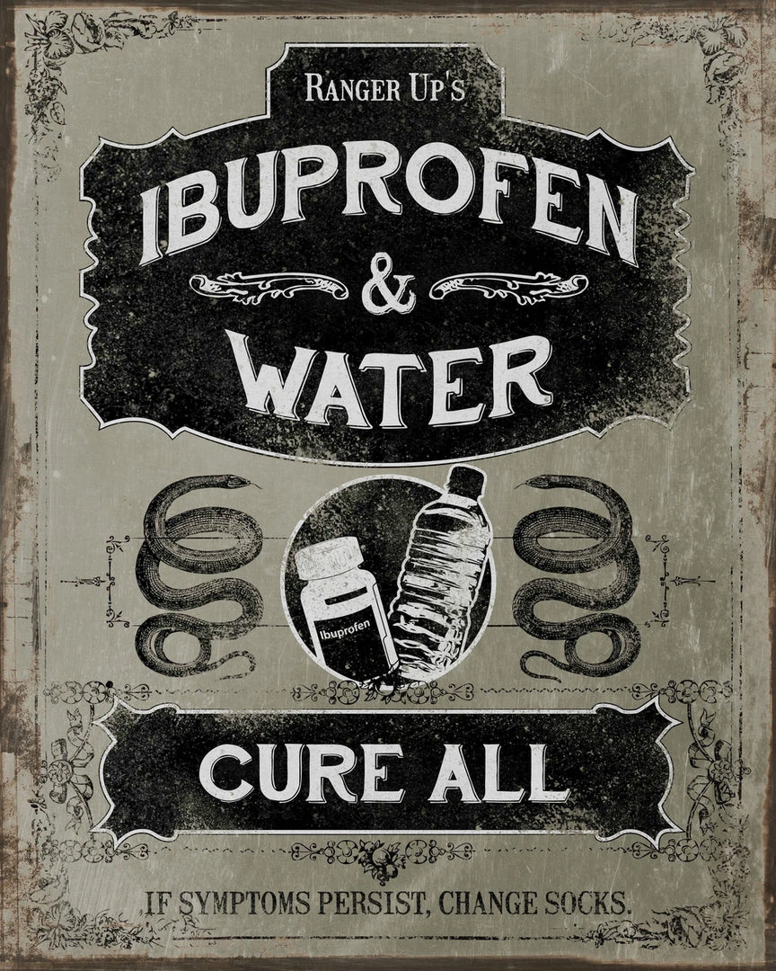 PTS Ibruprofen And Water Vintage Tin Sign Signs PTS Ibruprofen And Water Vintage Tin Sign Signs
