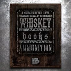 PTS Books, Whiskey, Ammo Vintage Tin Sign