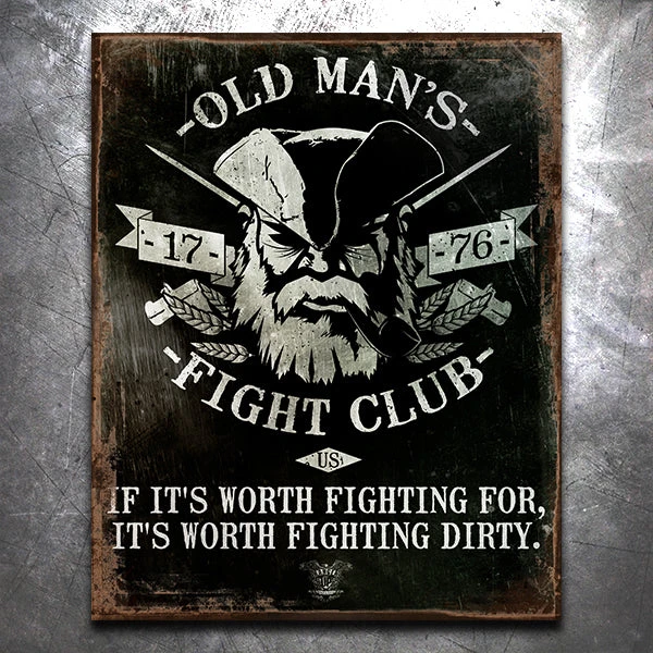 PTS Old Man's Club Old Man's Fight Club Vintage Tin Sign 3 PTS Old Man's Club Old Man's Fight Club Vintage Tin Sign