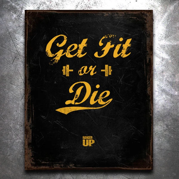 PTS Signs Get Fit Or Die: Get Fit Or Die Classic Old World Vintage Tin Sign 3 PTS Signs Get Fit Or Die: Get Fit Or Die Classic Old World Vintage Tin Sign