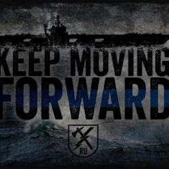 PTS Signs Keep Moving Forward Navy Vintage Tin Sign