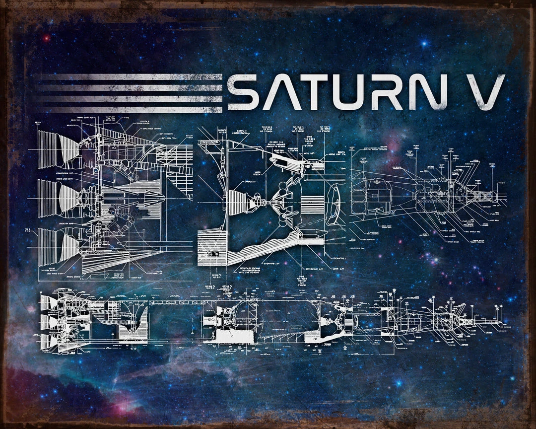 PTS Signs NASA Saturn V Vintage Tin Sign PTS Signs NASA Saturn V Vintage Tin Sign