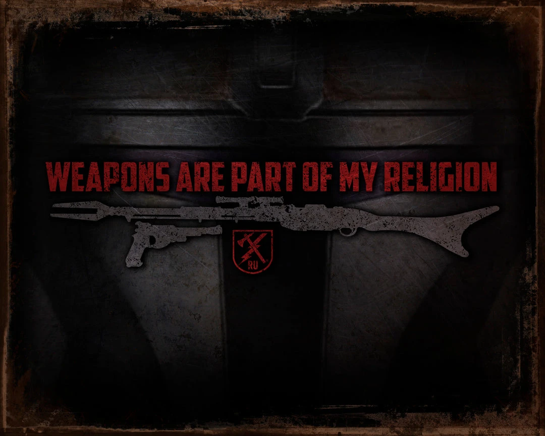 PTS Weapons Religion Vintage Tin Sign 3 PTS Weapons Religion Vintage Tin Sign