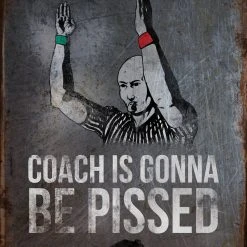 PTS Neutral Hands Wrestling Vintage Tin Sign