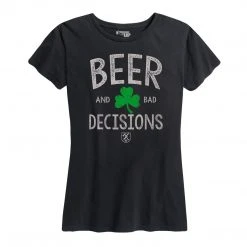 Ohio Women's Beer & Bad Decisions Shamrock Tee Whisky & Bad Decisions
