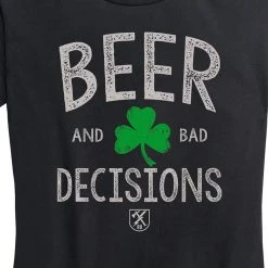 Ohio Women's Beer & Bad Decisions Shamrock Tee Whisky & Bad Decisions