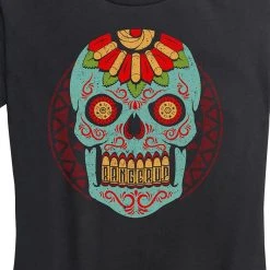 Ohio Women's Sugar Skull Blue Tee