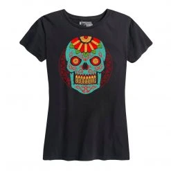 Ohio Women's Sugar Skull Blue Tee