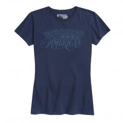 Ohio Women's Unapologetically American Washout Navy Tee