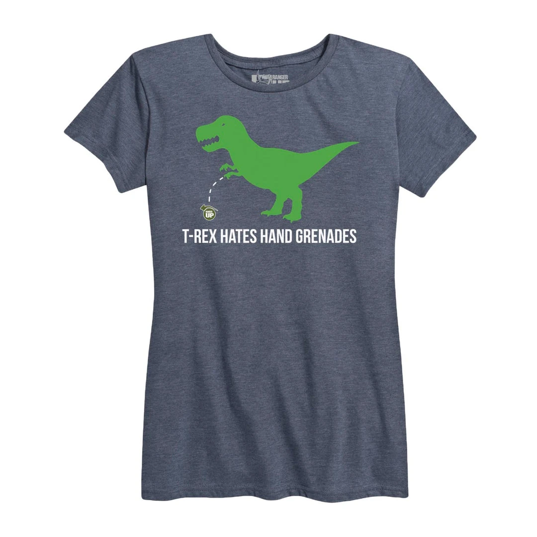 Ohio Women's T-Rex Hates Hand Grenades Tee 3 Ohio Women's T-Rex Hates Hand Grenades Tee