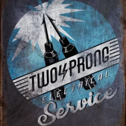 PTS Signs Two Prong Electrical Service Vintage Tin Sign