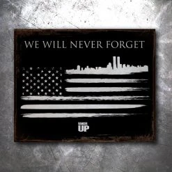 PTS 9/11 Tribute Flag Vintage Tin Sign