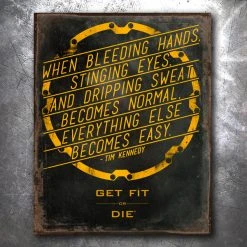 PTS Bleeding Hands Vintage Tin Sign Signs