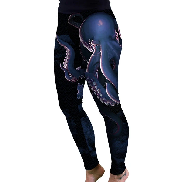 SV Women's Blue Octopus Leggings Featured 3 SV Women's Blue Octopus Leggings Featured