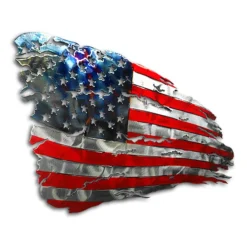 AMD American Liquid Metal Sign - Distressed Star Spangled Banner Signs