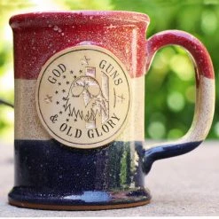 Ohio God, Guns, And Old Glory Stoneware Mug Holy Warrior