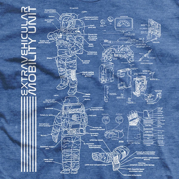 Ohio NASA "EMU" Blueprint T-Shirt Men 4 Ohio NASA "EMU" Blueprint T-Shirt Men