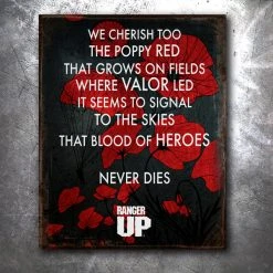 PTS Paratrooper Poppy Vintage Tin Sign