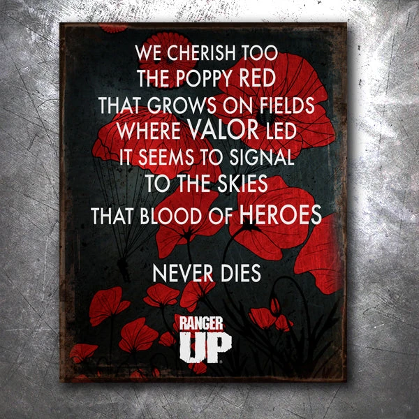 PTS Paratrooper Poppy Vintage Tin Sign 3 PTS Paratrooper Poppy Vintage Tin Sign