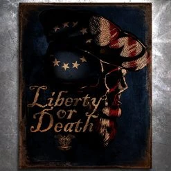 PTS Veteran Patriot Skull Vintage Tin Sign