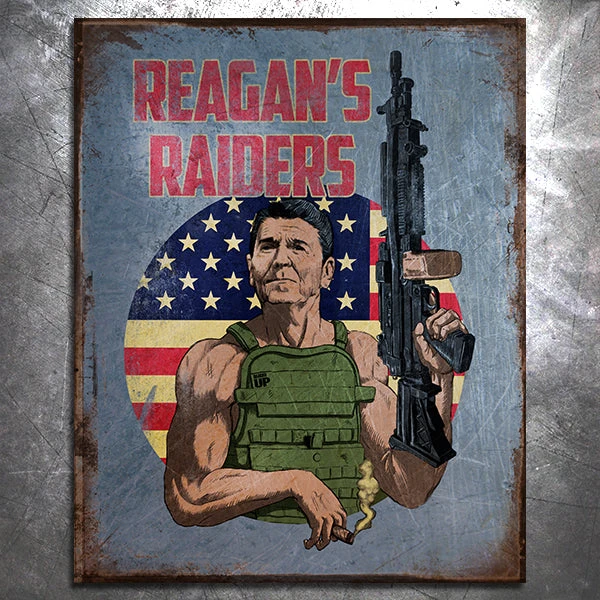 PTS Signs Reagan's Raiders Vintage Tin Sign PTS Signs Reagan's Raiders Vintage Tin Sign