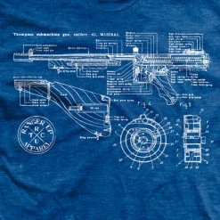 Ohio Members Only Thompson Gun Blueprint T-Shirt Men