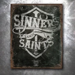 PTS Sinners And Saints Vintage Tin Sign