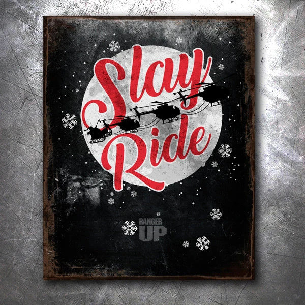 PTS Christmas Slay Ride Vintage Tin Sign 3 PTS Christmas Slay Ride Vintage Tin Sign