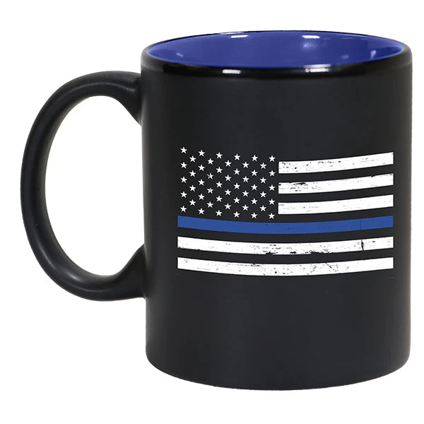 Ohio Leo Thin Blue Line Flag Contrast Mug 3 Ohio Leo Thin Blue Line Flag Contrast Mug