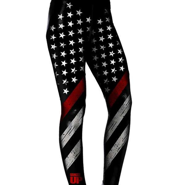 SV Firefighter Women's Thin Red Line Flag Leggings 4 SV Firefighter Women's Thin Red Line Flag Leggings