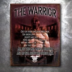 PTS The Warrior Vintage Tin Sign