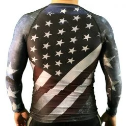 SV American Flag Long-Sleeve Rash Guard Men