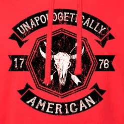 Ohio Unapologetically American Bison Skull Hoodie Men
