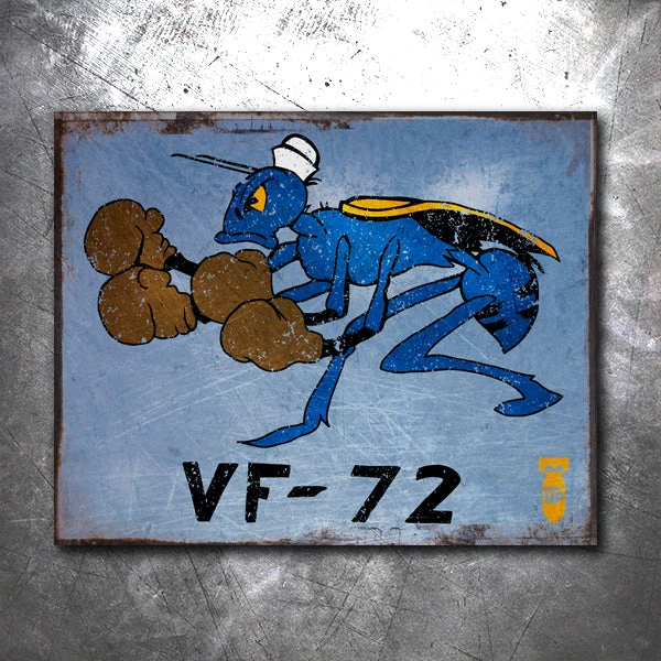 PTS Signs VF-72 Fighting Wasps Vintage Tin Sign 3 PTS Signs VF-72 Fighting Wasps Vintage Tin Sign