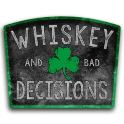 Ohio Gear Whiskey & Bad Decisions Shamrock Sticker
