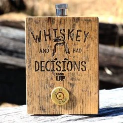 Ohio Whiskey & Bad Decisions Bourbon Barrel .50 Cal Bullet Flask Whisky & Bad Decisions