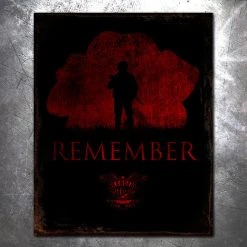 PTS Remember Poppy Vintage Tin Sign Memorial Day Collection