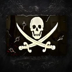 AMD American Liquid Metal - Jolly Roger Pirate Flag Sign The Black Flag