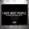 PTS I Hate Most People Vintage Tin Sign Caffeine & Hate
